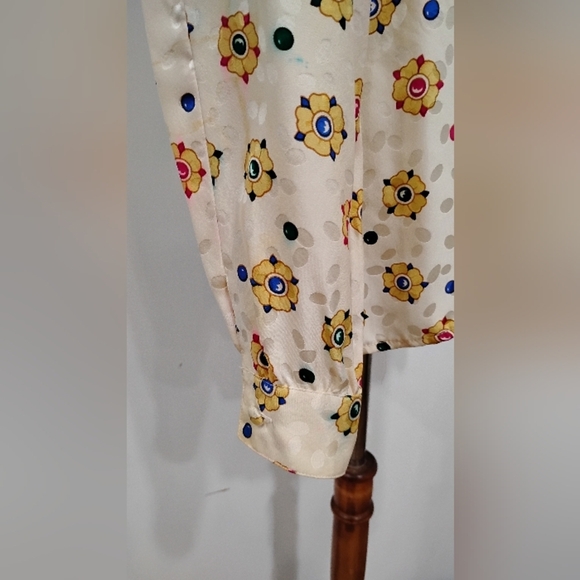 VINTAGE JEWEL JACQUARD SILK BLOUSE - Picture 8 of 11